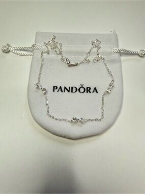 Pandora Bow Station Chain Necklace 19 inch